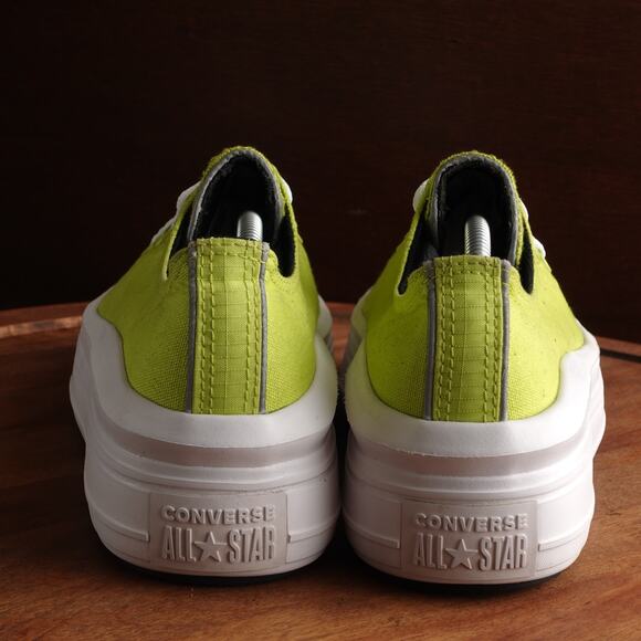 Converse Sneakers Womens SZ 9 Neon Green Move Platform Low Lace Up Casual Shoes - Picture 7 of 13